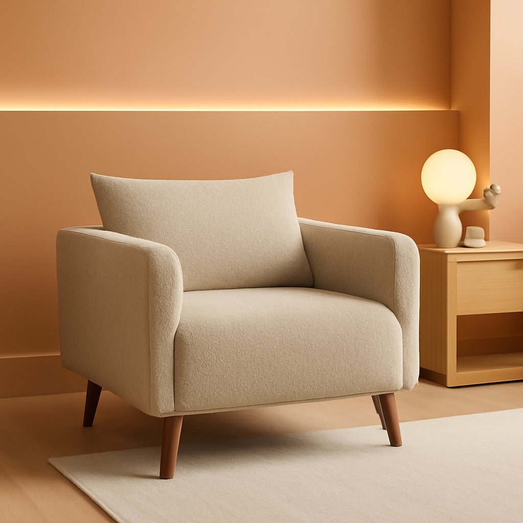 Oversized Camel Upholstered Accent Chair Living Room