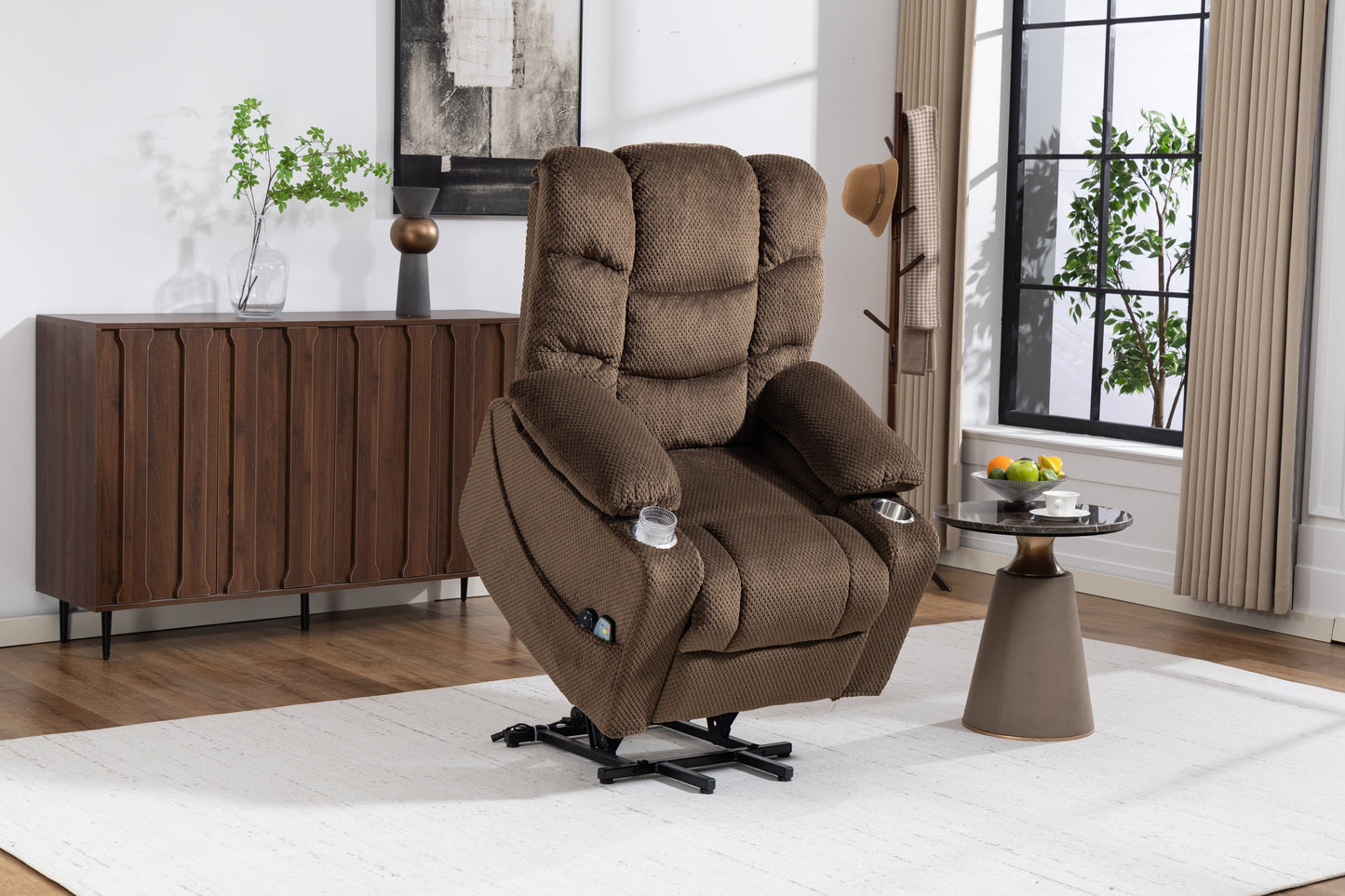 Ultra Wide Electric Lounge Chair with Hot Massage Heating