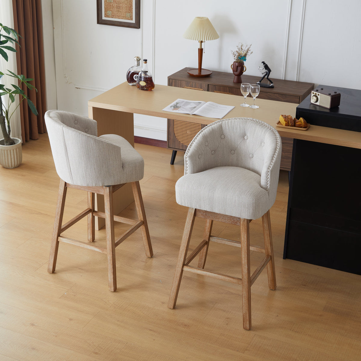 33.25" Swivel Counter Stools Set of 2