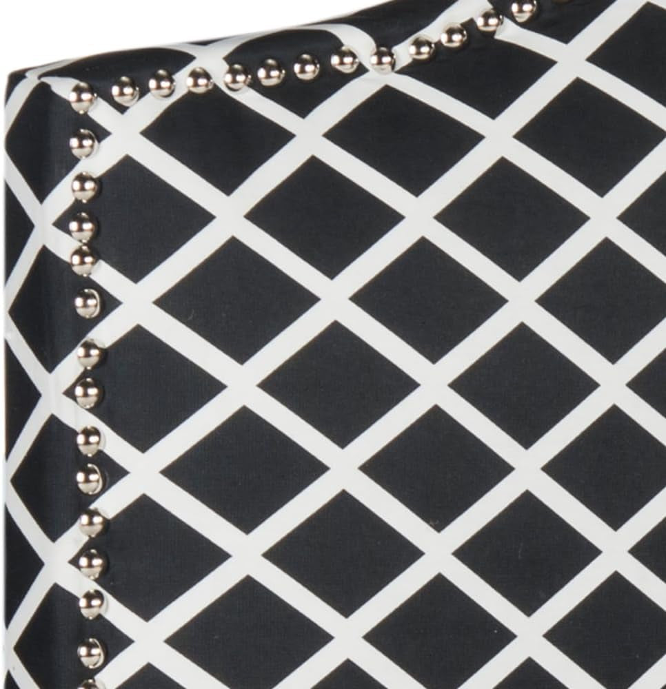 Stylish Black and White Lattice Headboard for Bedrooms