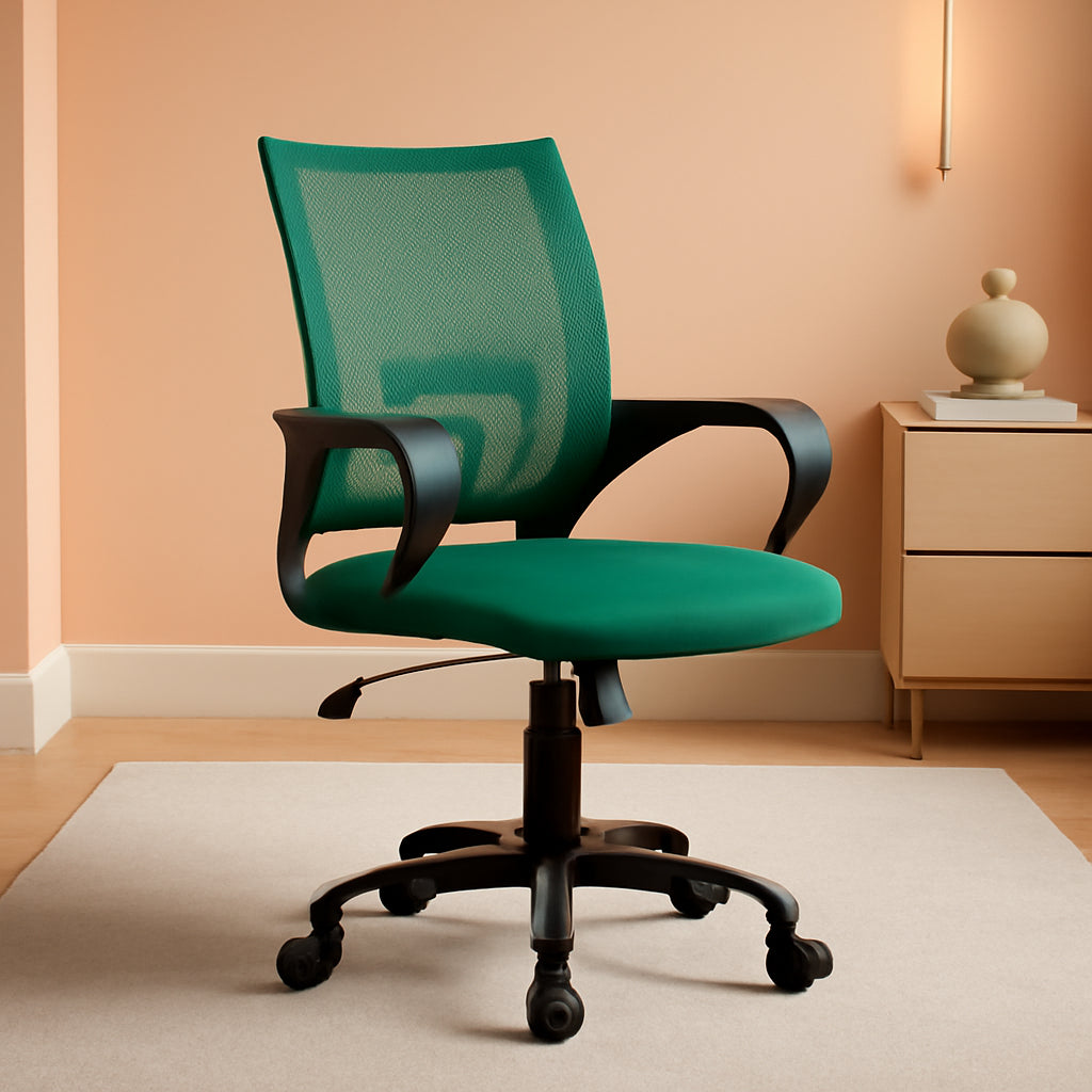 Ergonomic Green Office Chair With Adjustable Lumbar Support