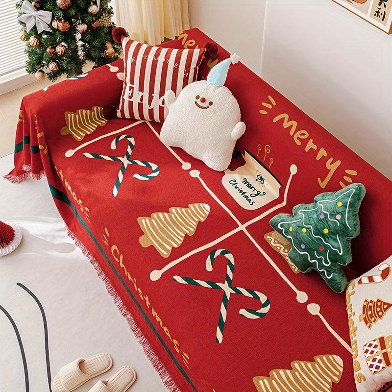 Protective Seat Cover, Christmas Chenille Couch Cove