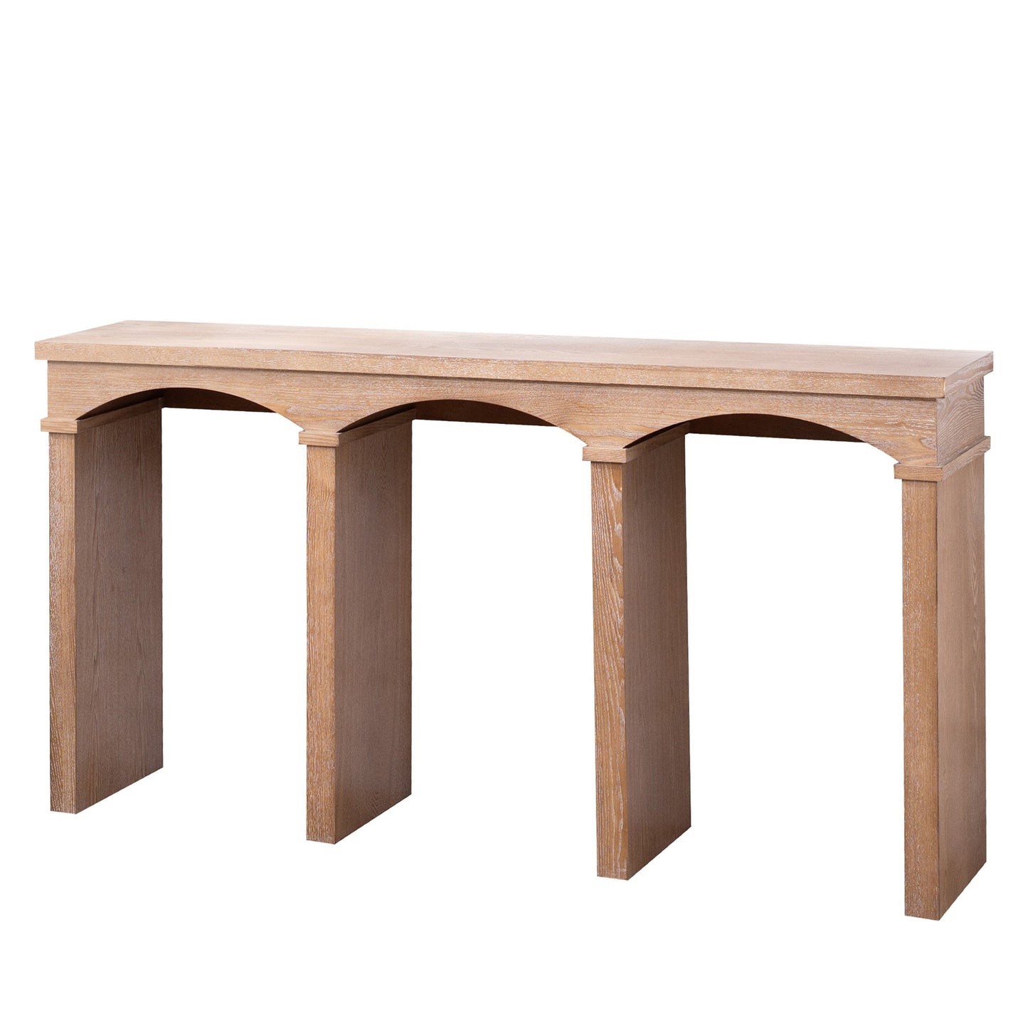 Rustic Archway Console Table – 60" Long Entryway Table with Decorative Arched Legs