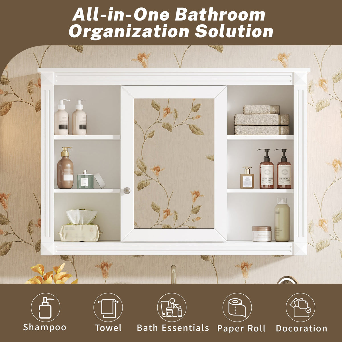 42'' Wall Mounted Bathroom Storage Cabinet