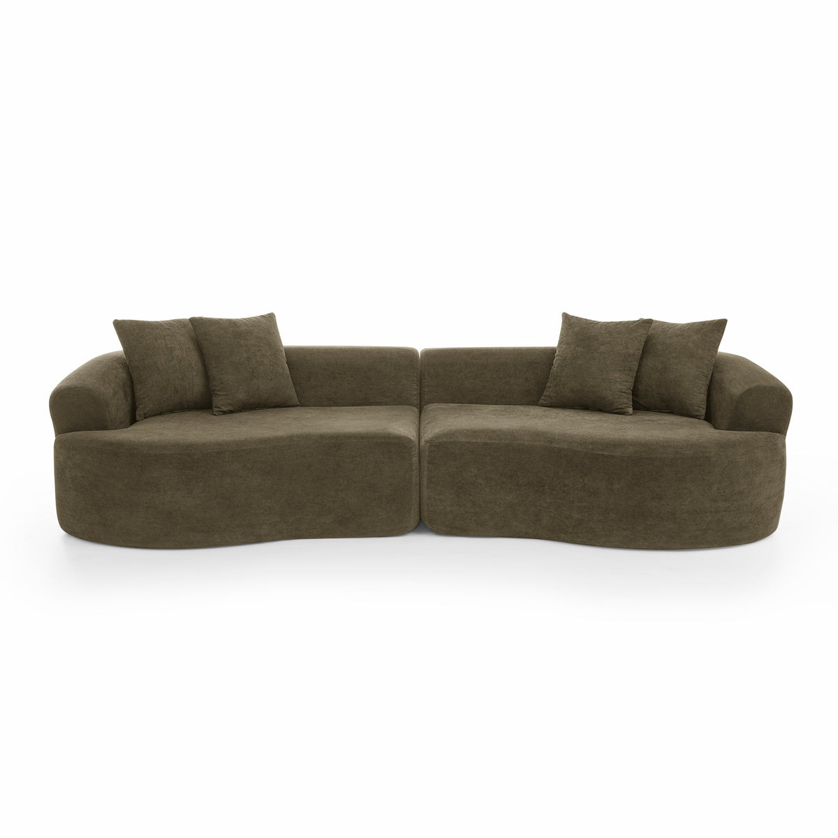 Modern Cloud 4-Seater Sectional Curved Sofa