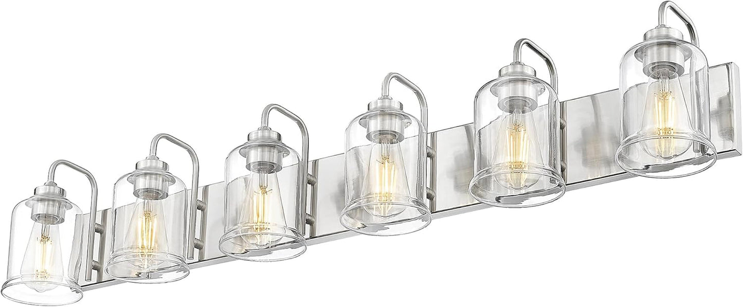 Farmhouse Glass Bathroom Vanity Light Fixture