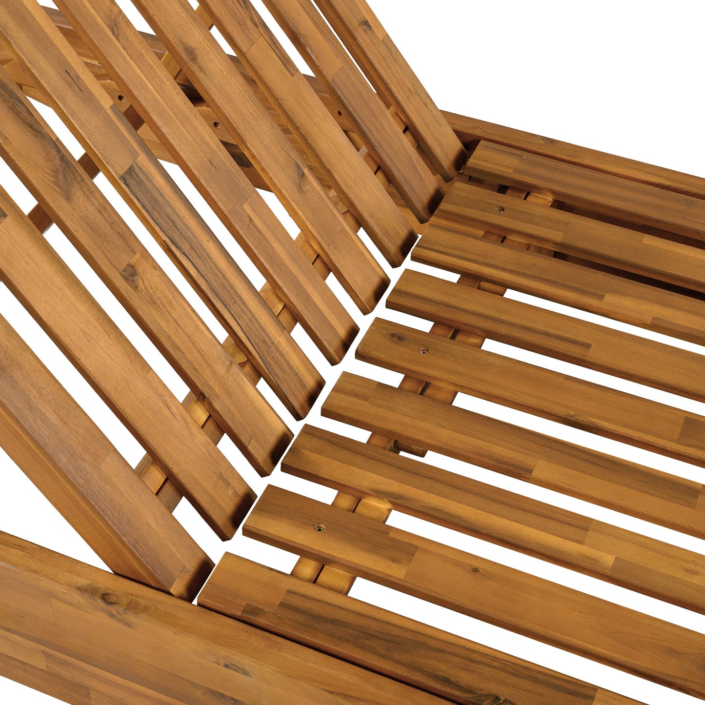 Modern Acacia Wood Outdoor Chaise Lounge with Beige Cushion