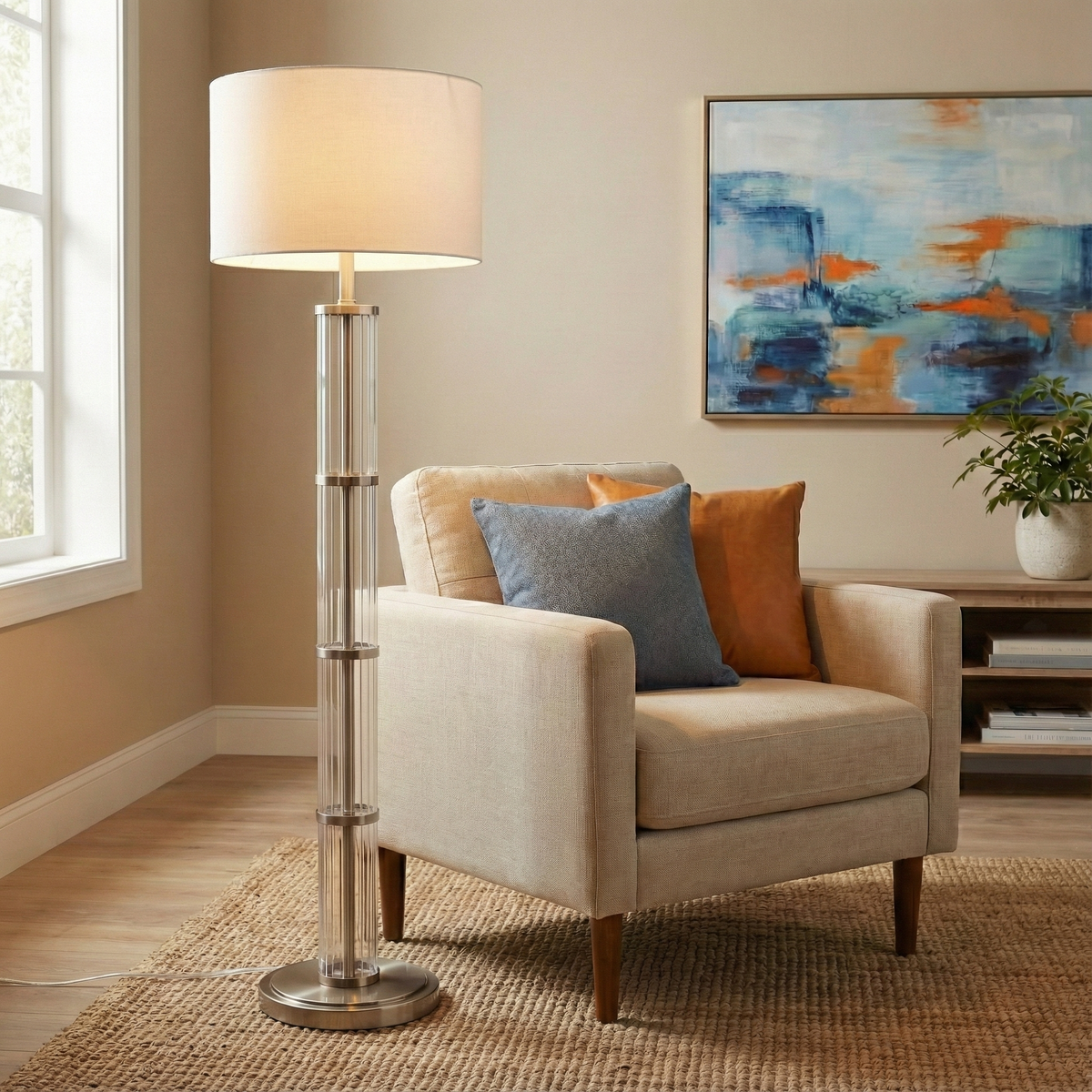 Nimbus Brushed Nickel Floor Lamp