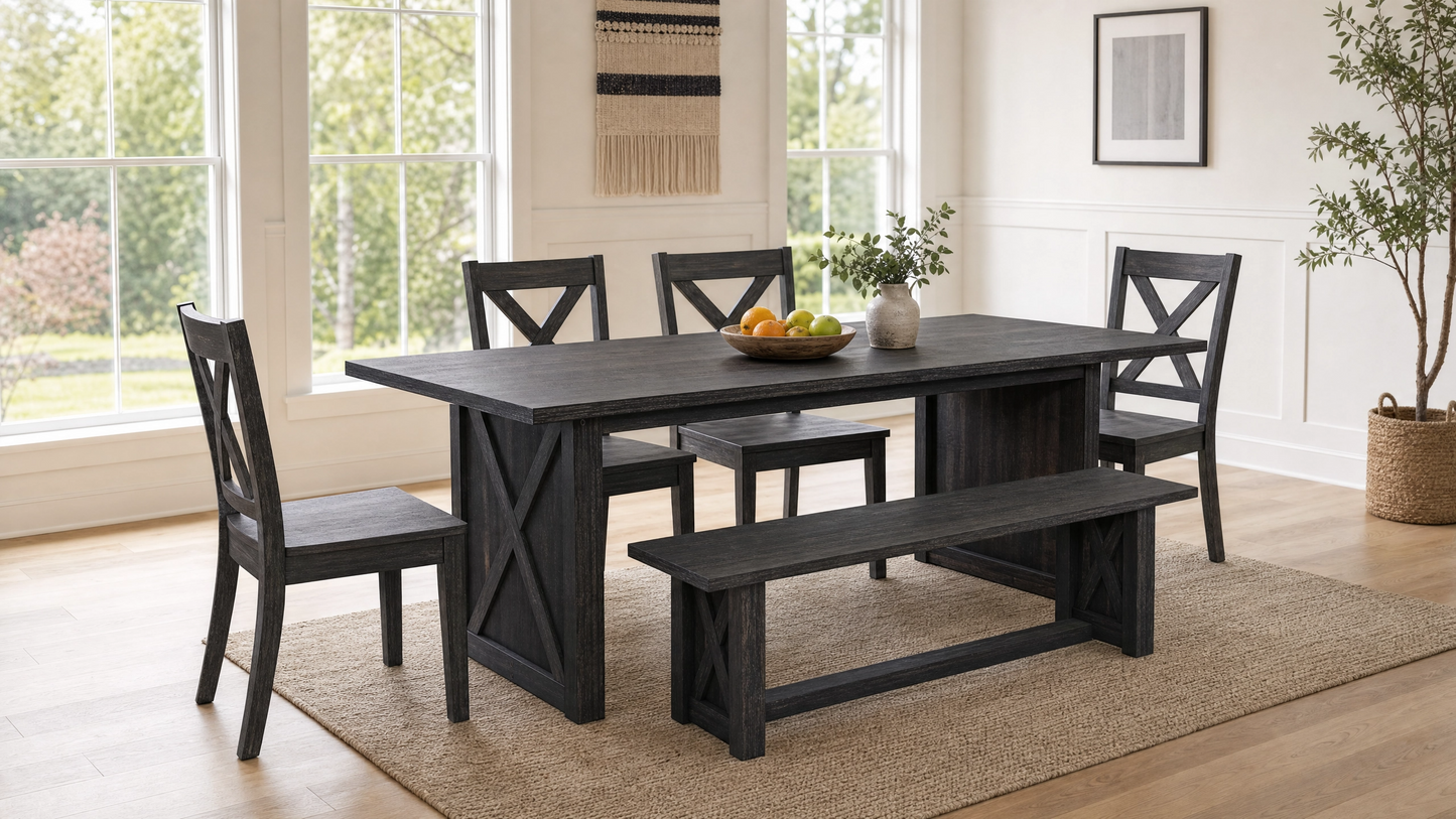Farmhouse Large Dining Table for 6-8 People