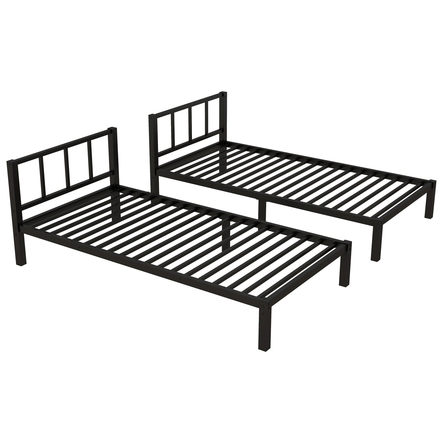 Metal Twin Over Twin & Twin Bunk Bed for 3
