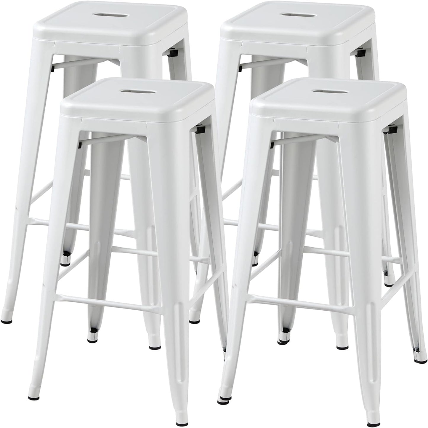 30 Inch Stacking Metal Bar Stool Indoor Outdoor Use