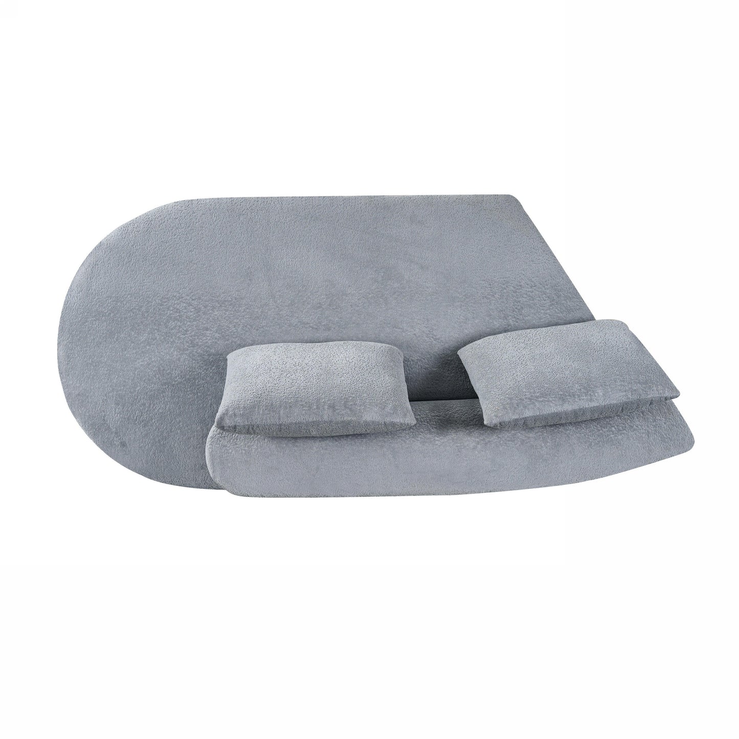 116' Modern Curved Sectional Sofa with High-Density Fully Compressed Sponge and Chaise Lounge, Pearl Upholstery, 2-Piece Set, Fully Assembled Right Hand Facing, Perfect for Living Room, Lounge