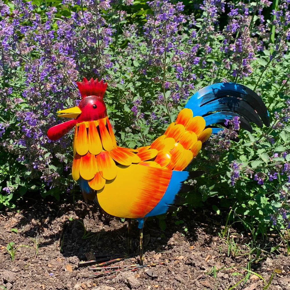 Rustic Rooster Garden Art Sculpture