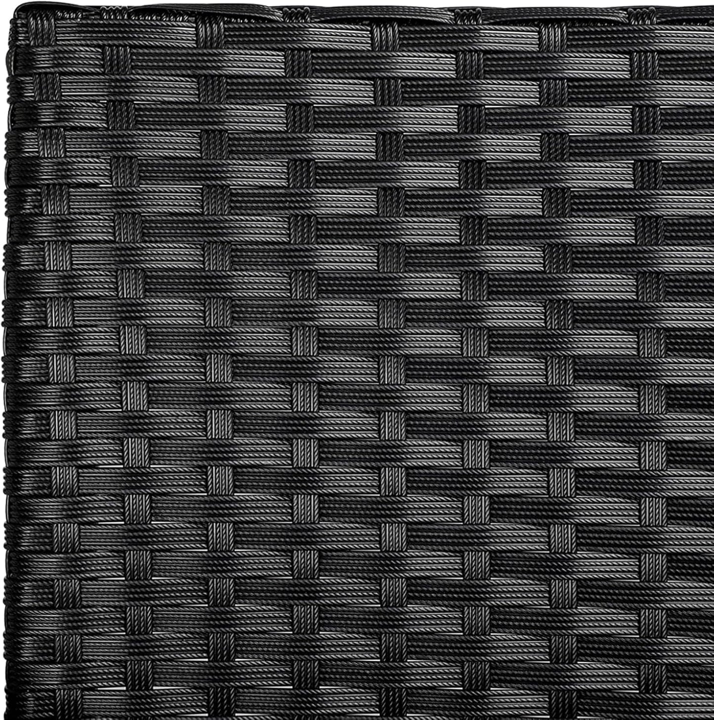 3 Piece Outdoor PE Rattan Wicker Patio Furniture Set With Soft Cushions And Glass Coffee Table