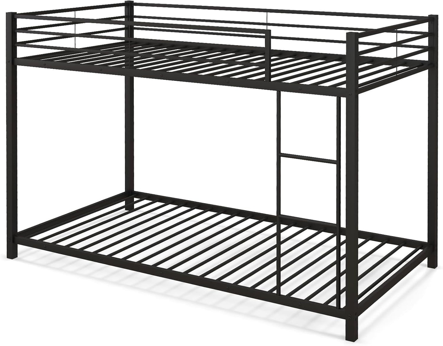 Metal Bunk Bed Twin Over Twin With Safety Guard Rails