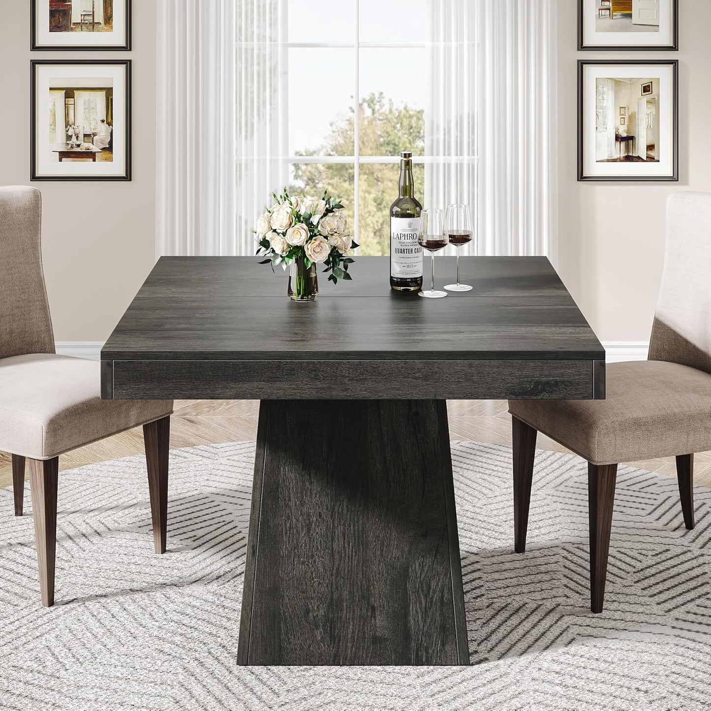 31.5" Square Dining Table for 4 - Small Farmhouse Kitchen Table