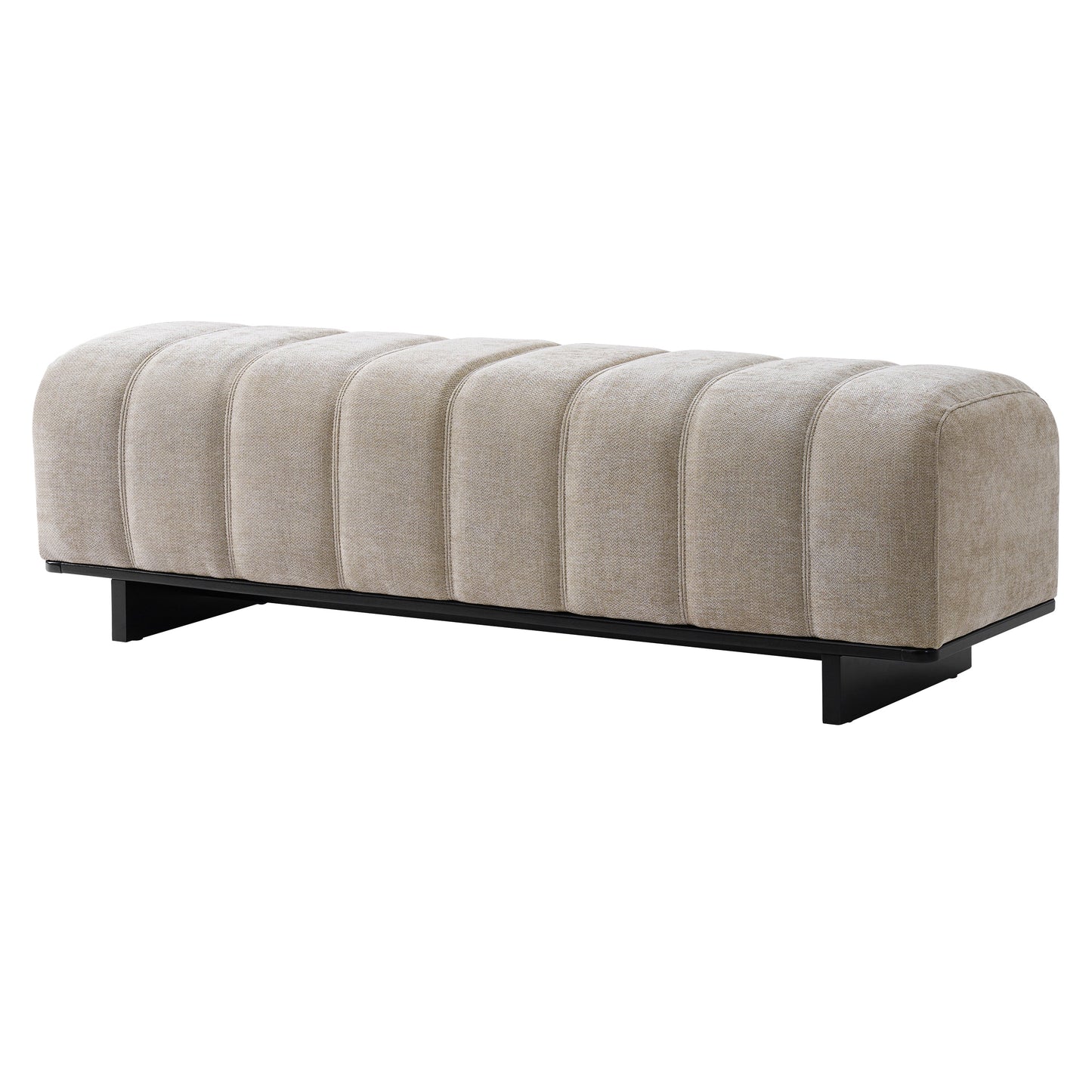 Indoor Dining Bench in Oatmeal Chenille