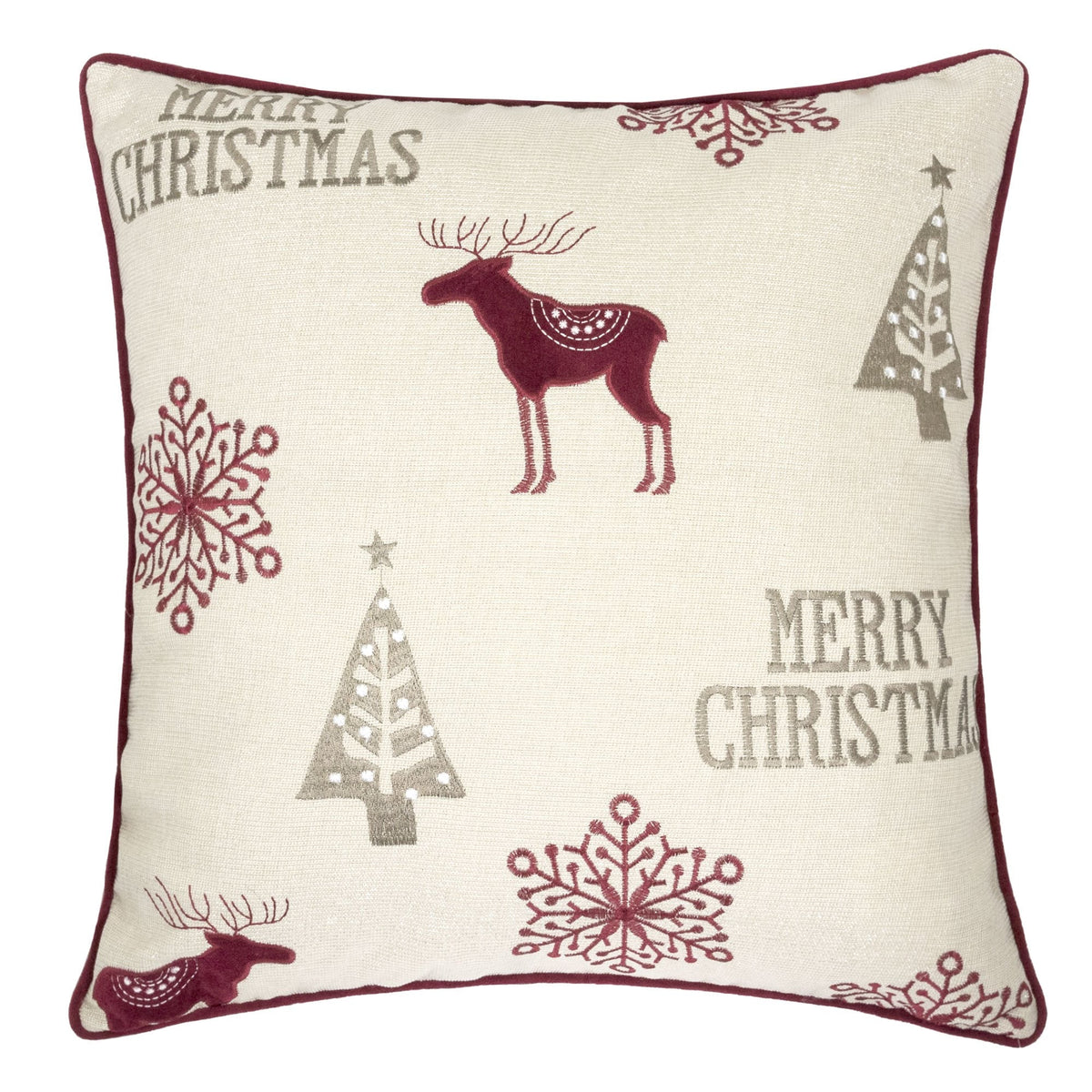 Merry Christmas Embroidered Poly