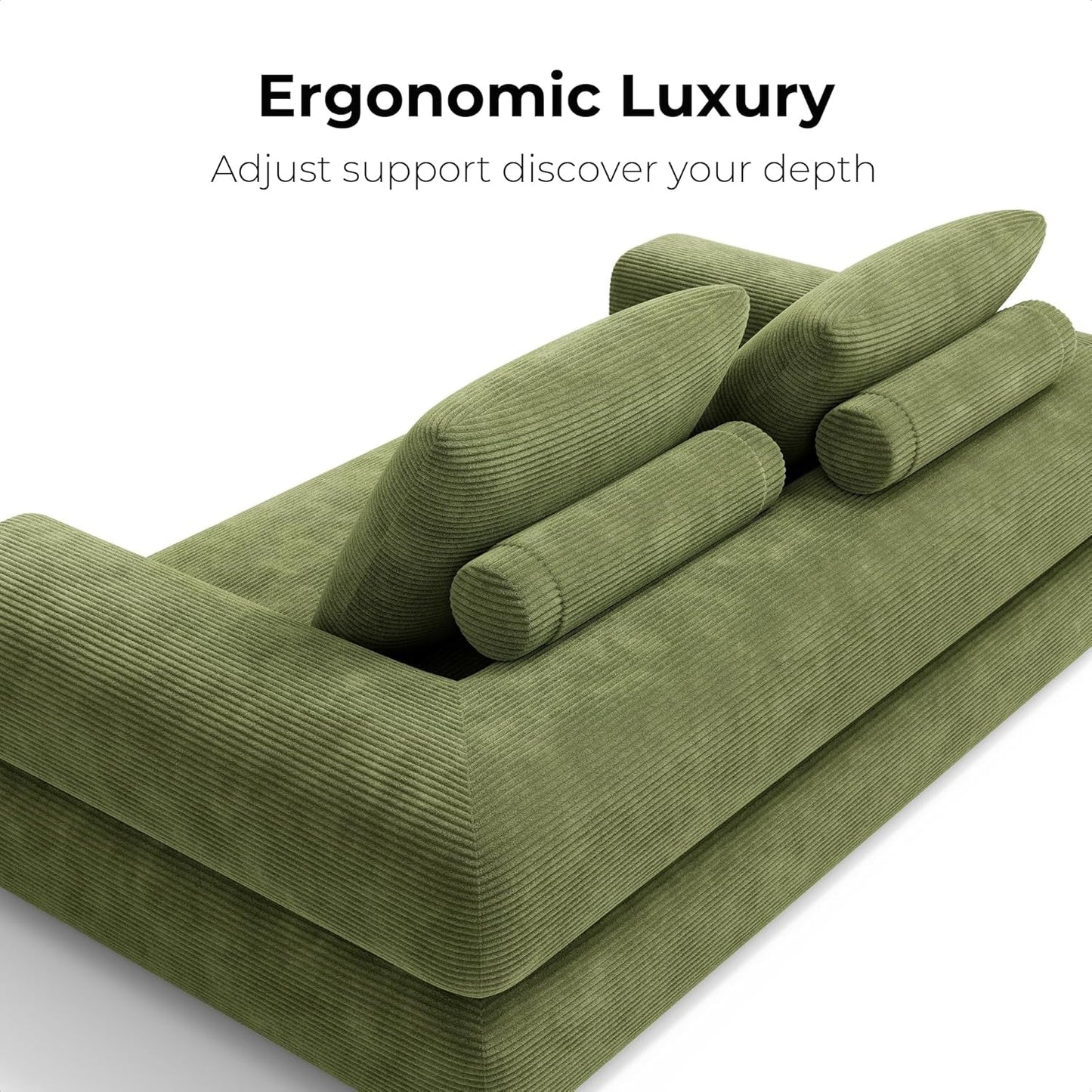 Green ThreeInOne Convertible Sleeper Sofa Bed Studio