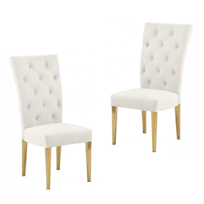 Modern Velvet Upholstered Dining Chair Set of 2