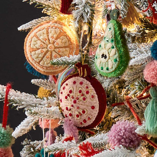 Holiday Spice Fruit Ornaments - Set of 3