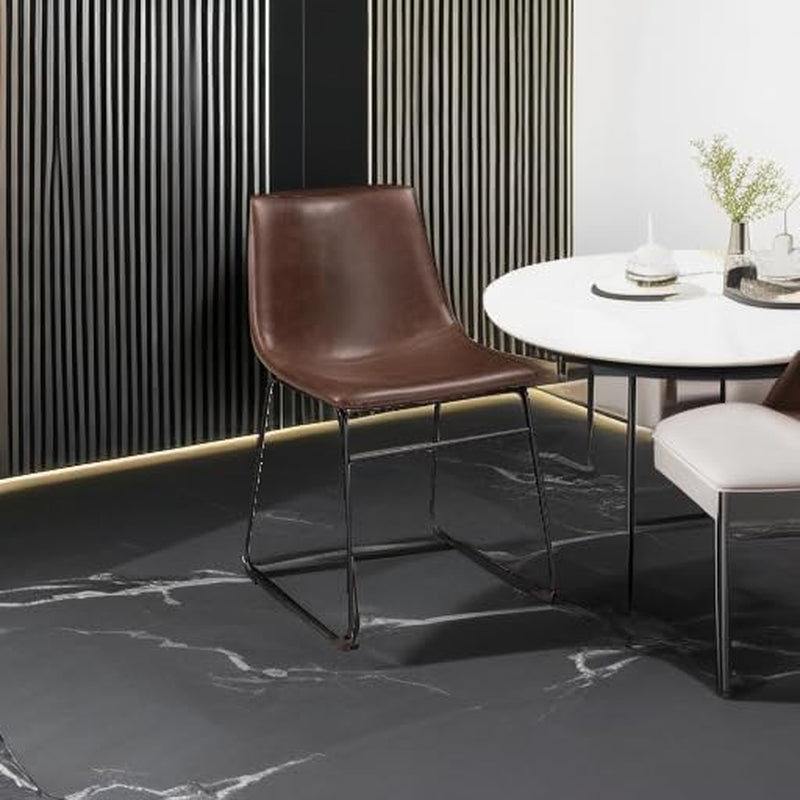 Mid Century Centiar 18.75 Inch Dining Bucket Chairs Set Of 2 Black And Brown