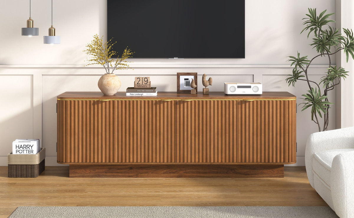 Vibe Haus Mid-Century Modern TV Stand for 70 Inch TVs