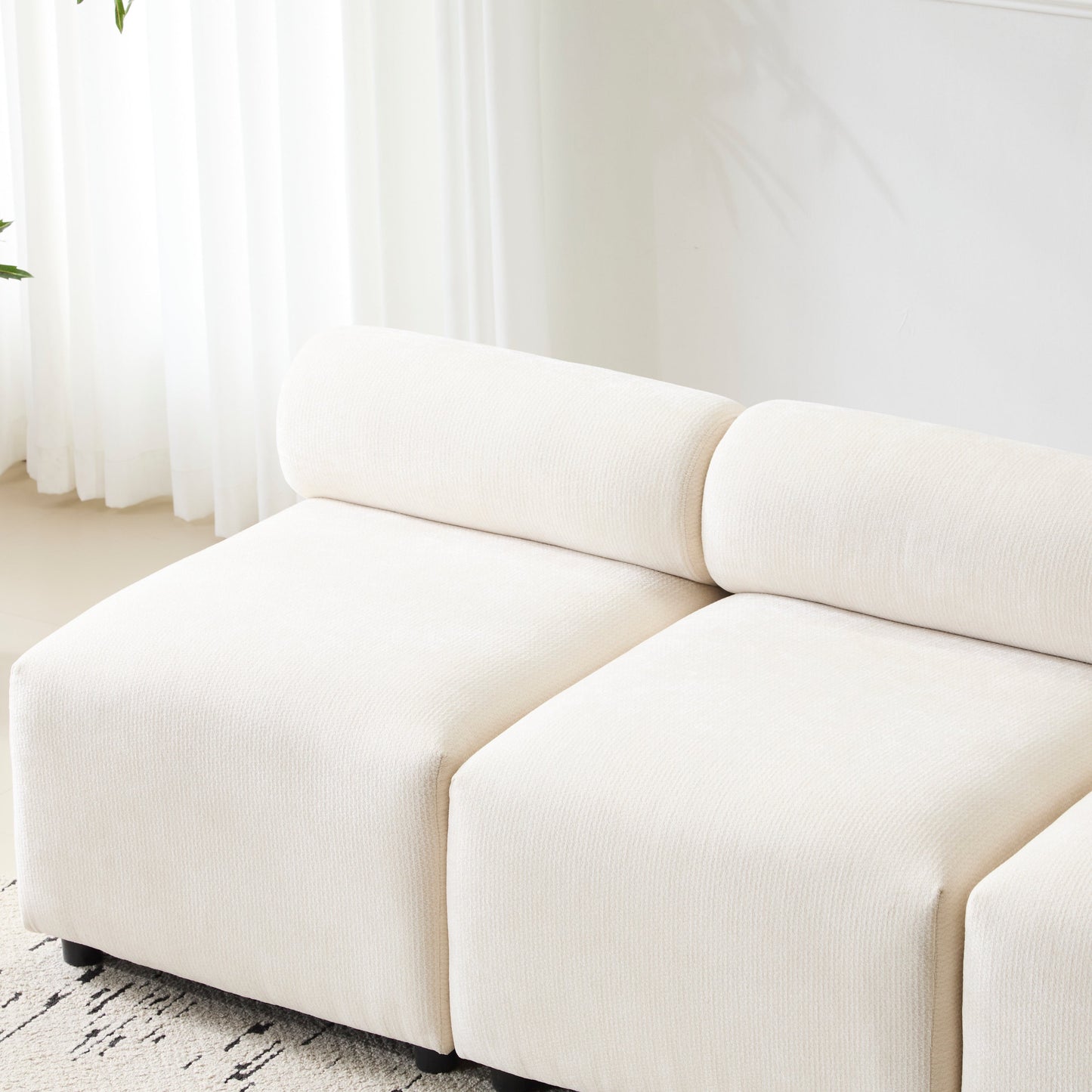 Evelyn 78 in.Armless 3-Piece 3 Seater Modular Couch Sectional Sofa for Living Rooms,Bedrooms,Apartment Office