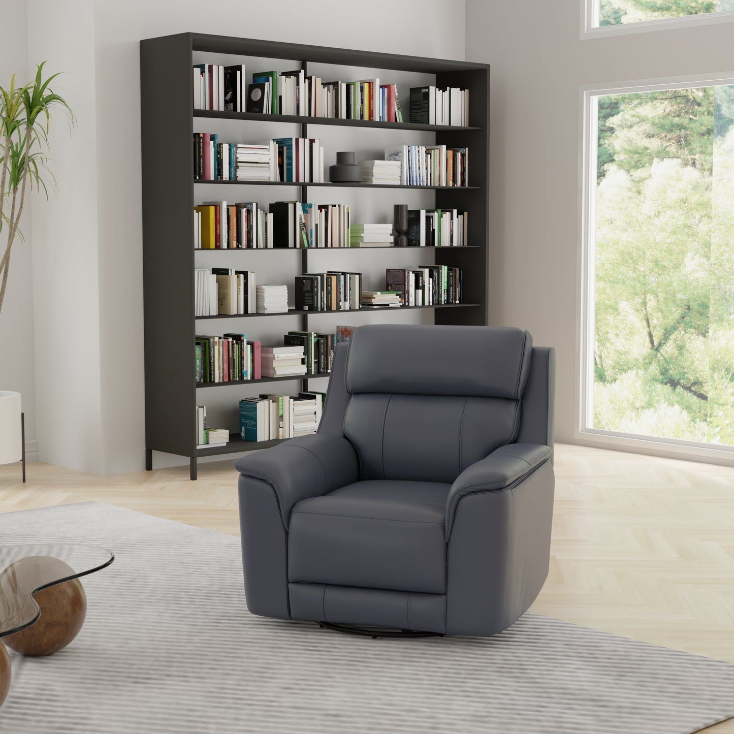 Oslo Manual Glider Recliner in Sapphire