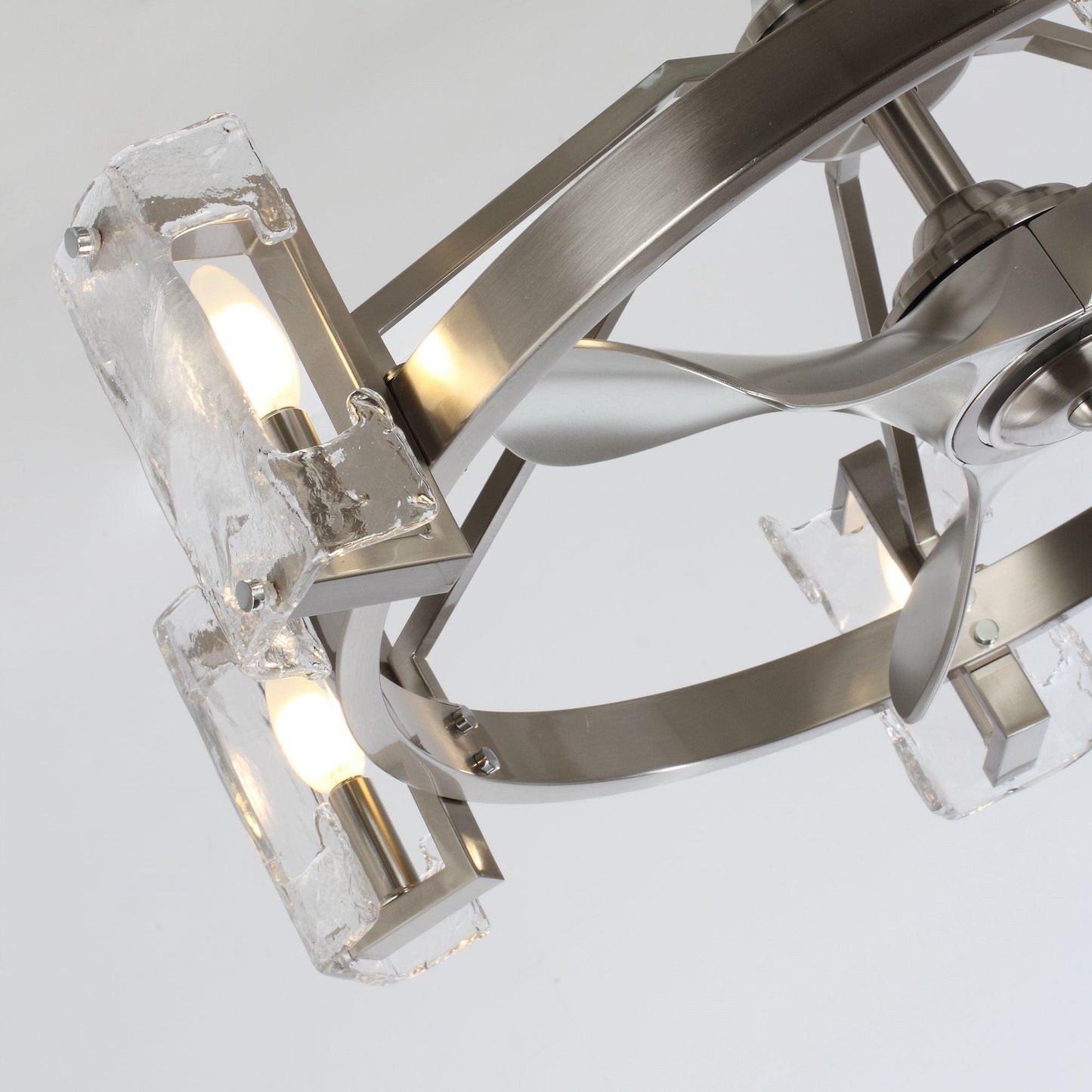 34" Bucholz Modern DC Motor Brushed Nickel Downrod Mount Reversible Ceiling Fan with LED Lighting and Remote Control