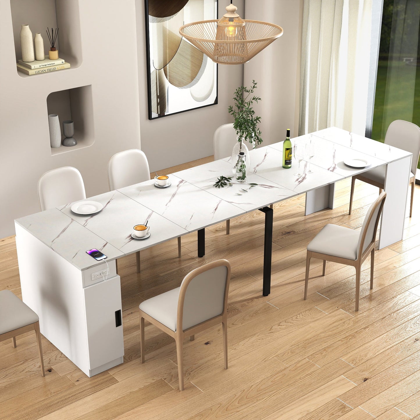 Modern Multifunctional Extendable Dining Table