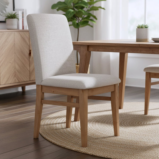 Olejo Side Chairs in Natural color, featuring a stylish design and comfortable seating for dining spaces.