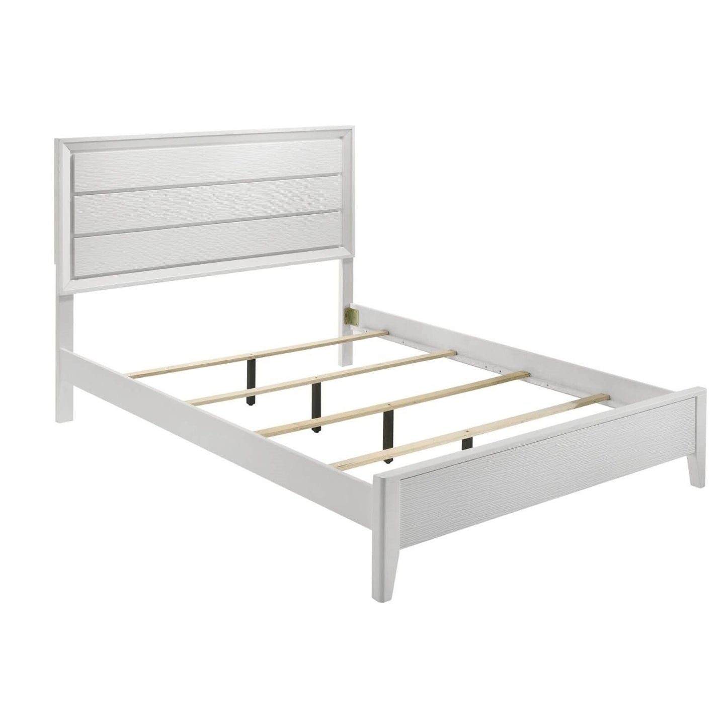 White Queen Size Bed 3pc Set with Nightstands