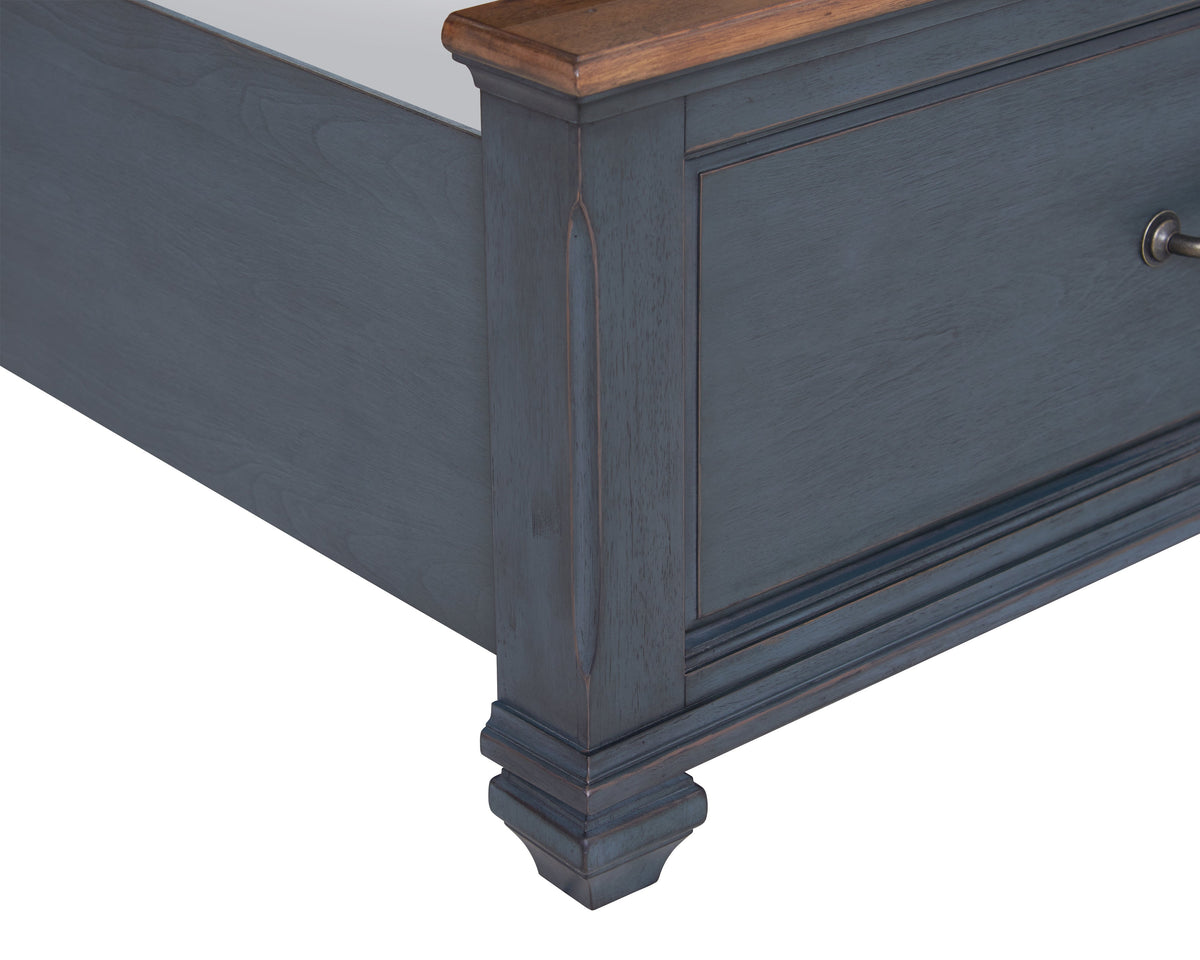 Americana Queen Size Sleigh Bed, Corduroy