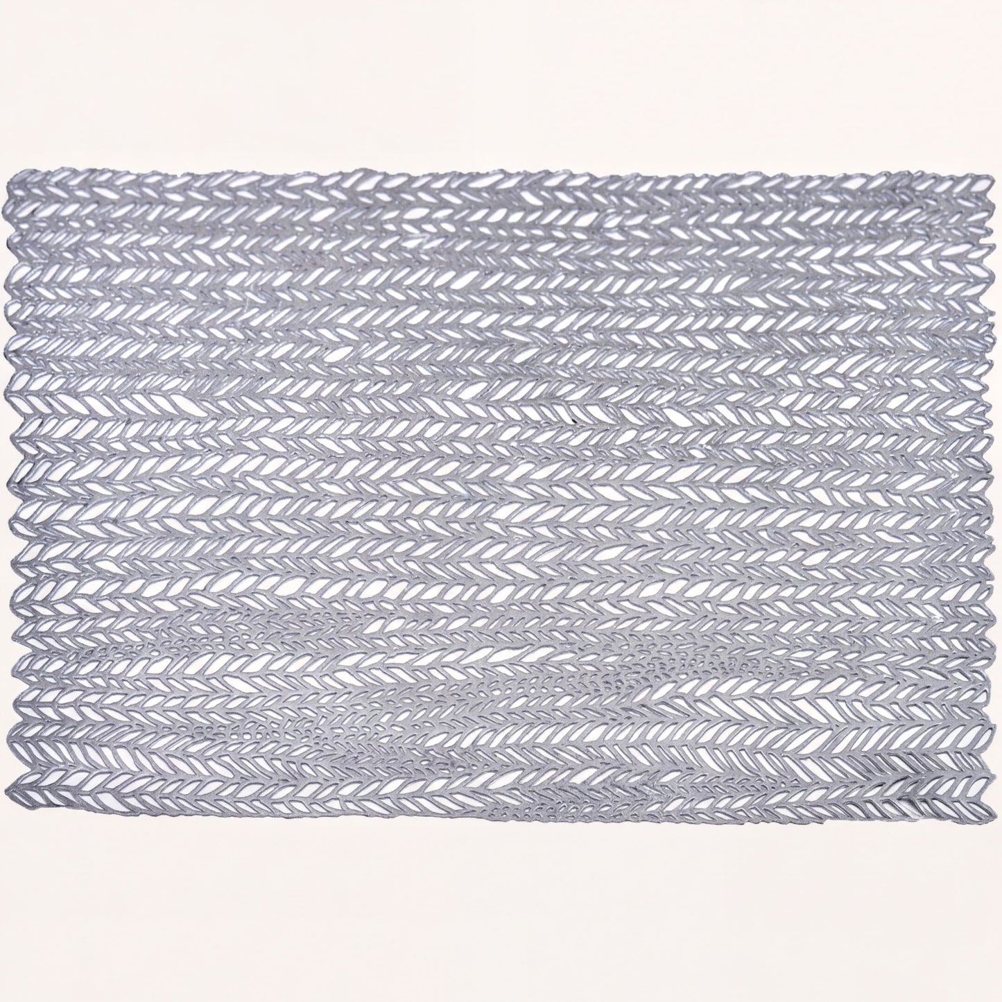 PVC Placemats - Silver Set of 6 | Heat Resistant Non Slip Table Mats for Dining