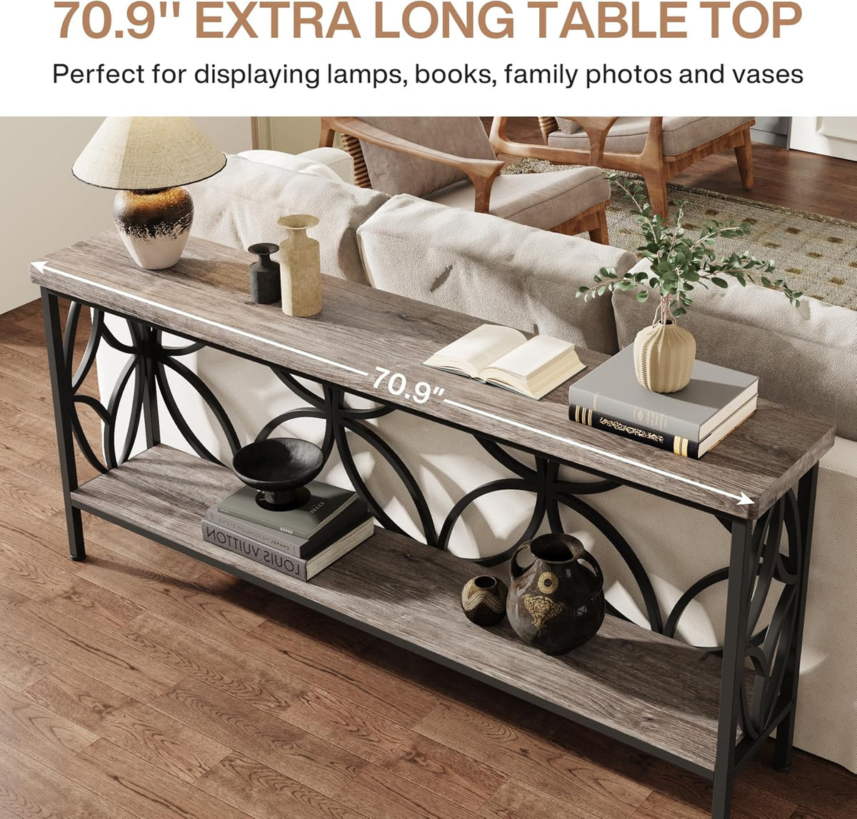 70.9” Extra Long Industrial Console Table