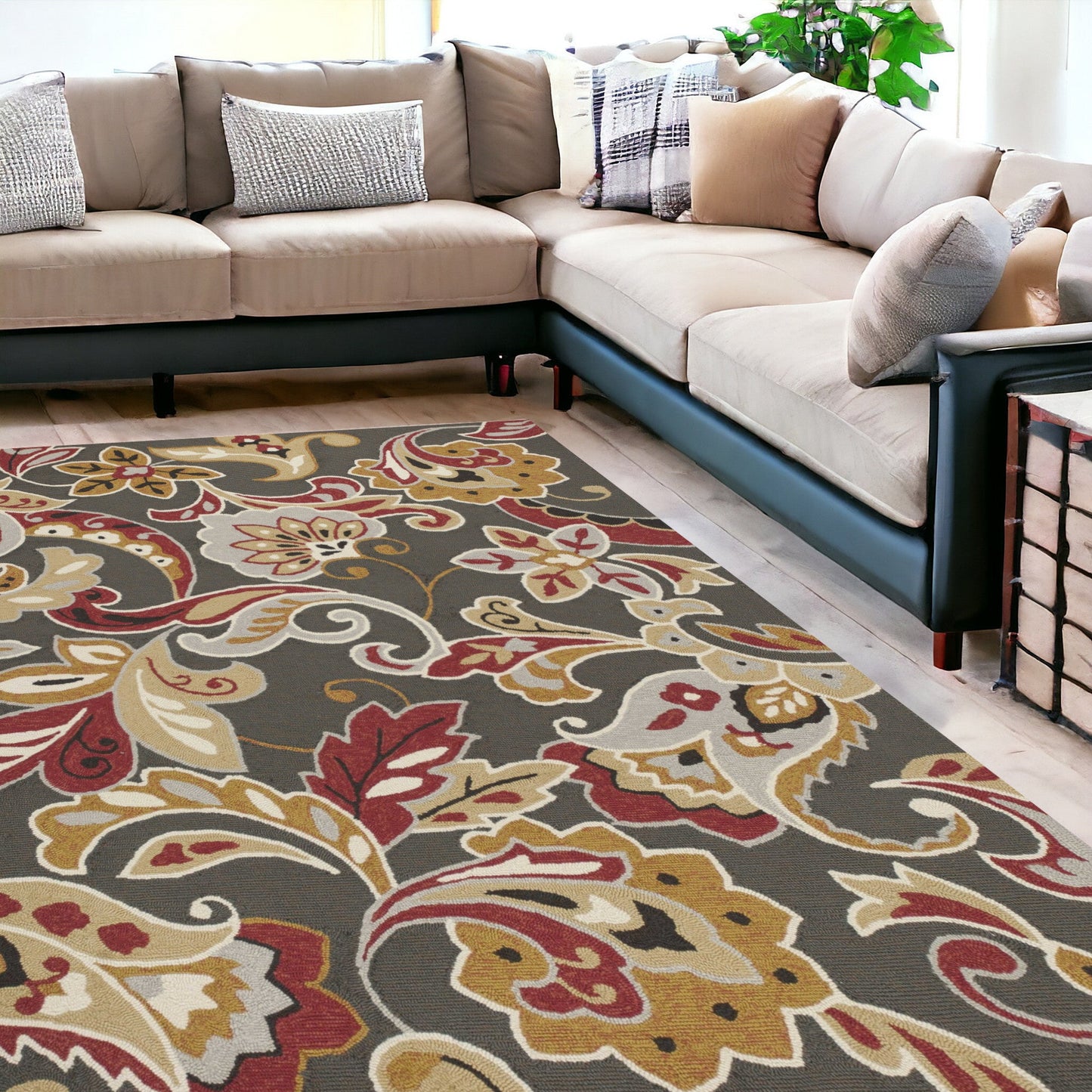 2' X 3' Taupe Hand Tufted Area Rug