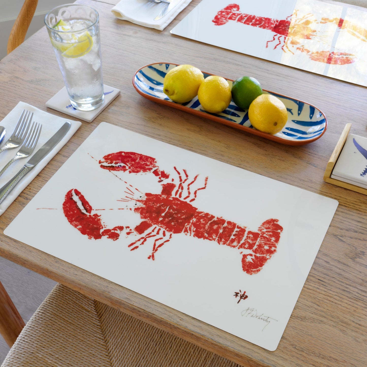 Red Lobster Placemat Bundle of 10 | Coastal Table Decor Set
