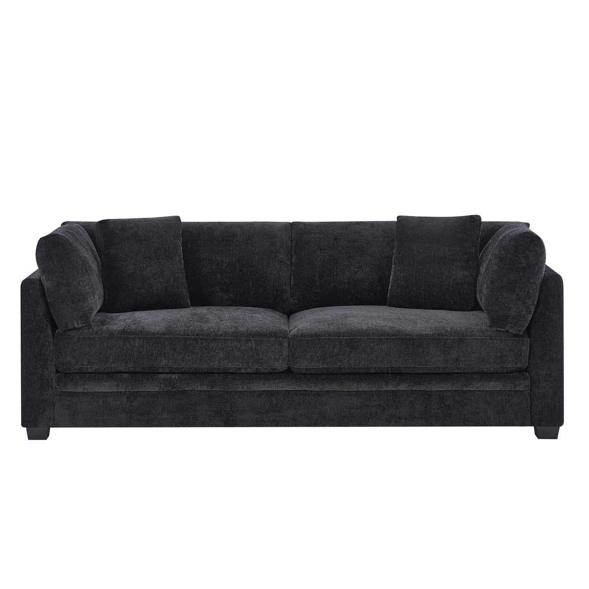 83.50" Modern Flared Arms Sofa (Black)