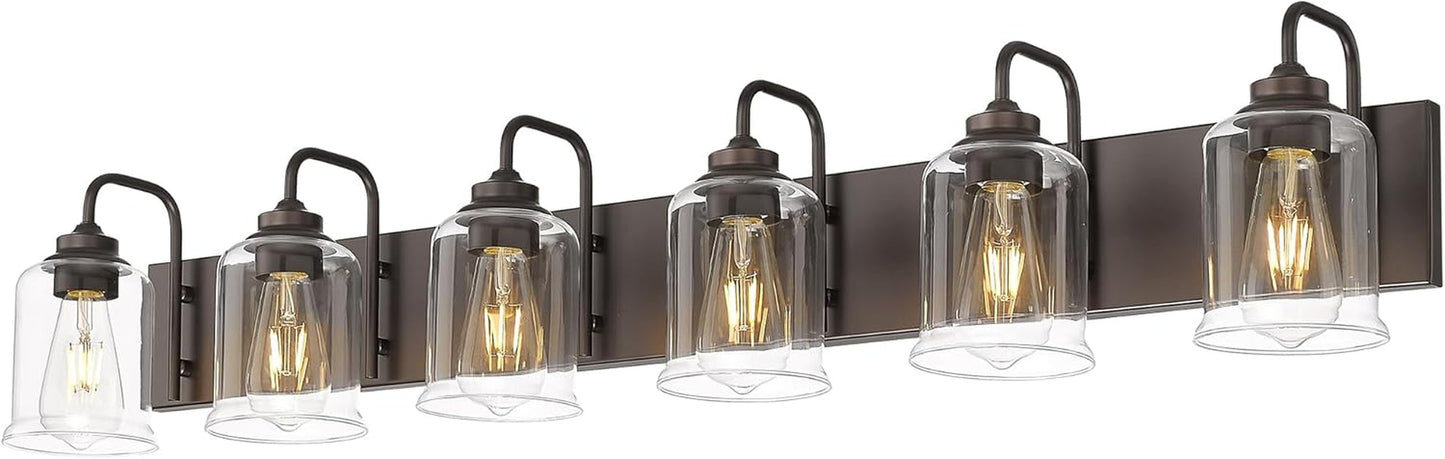Farmhouse Glass Bathroom Vanity Light Fixture