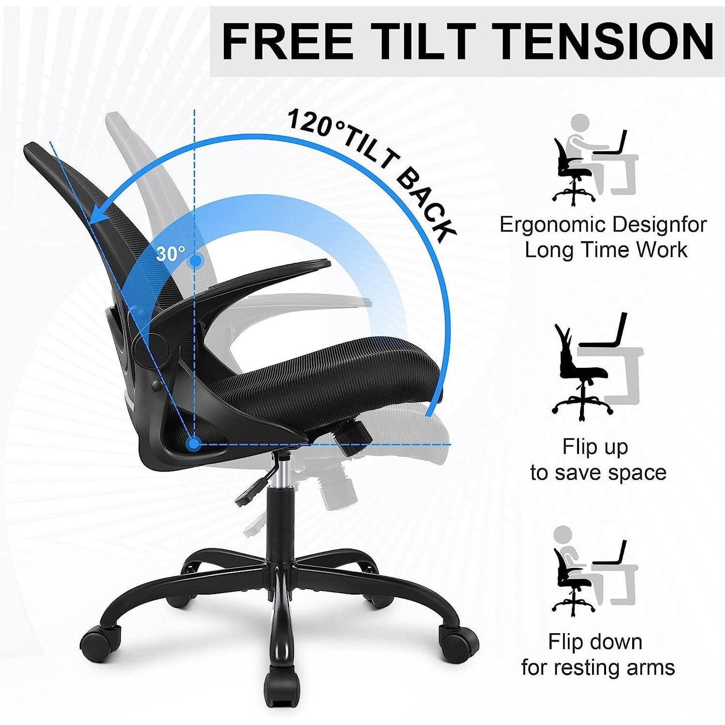 Ergonomic Mesh Office Chair With Adjustable Height