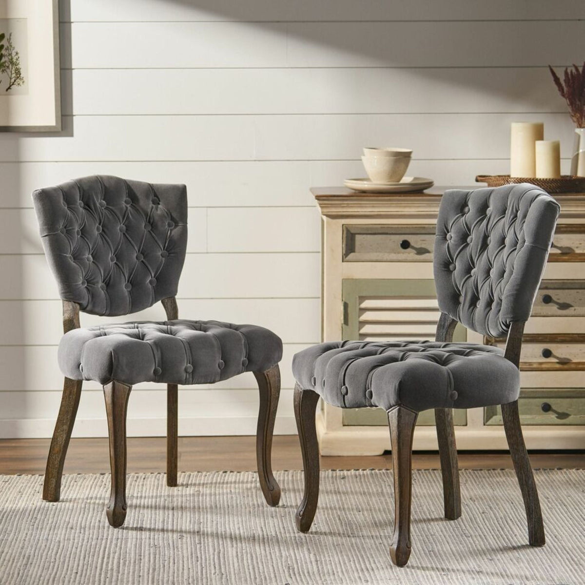 KD Tufted Chair Set of 2