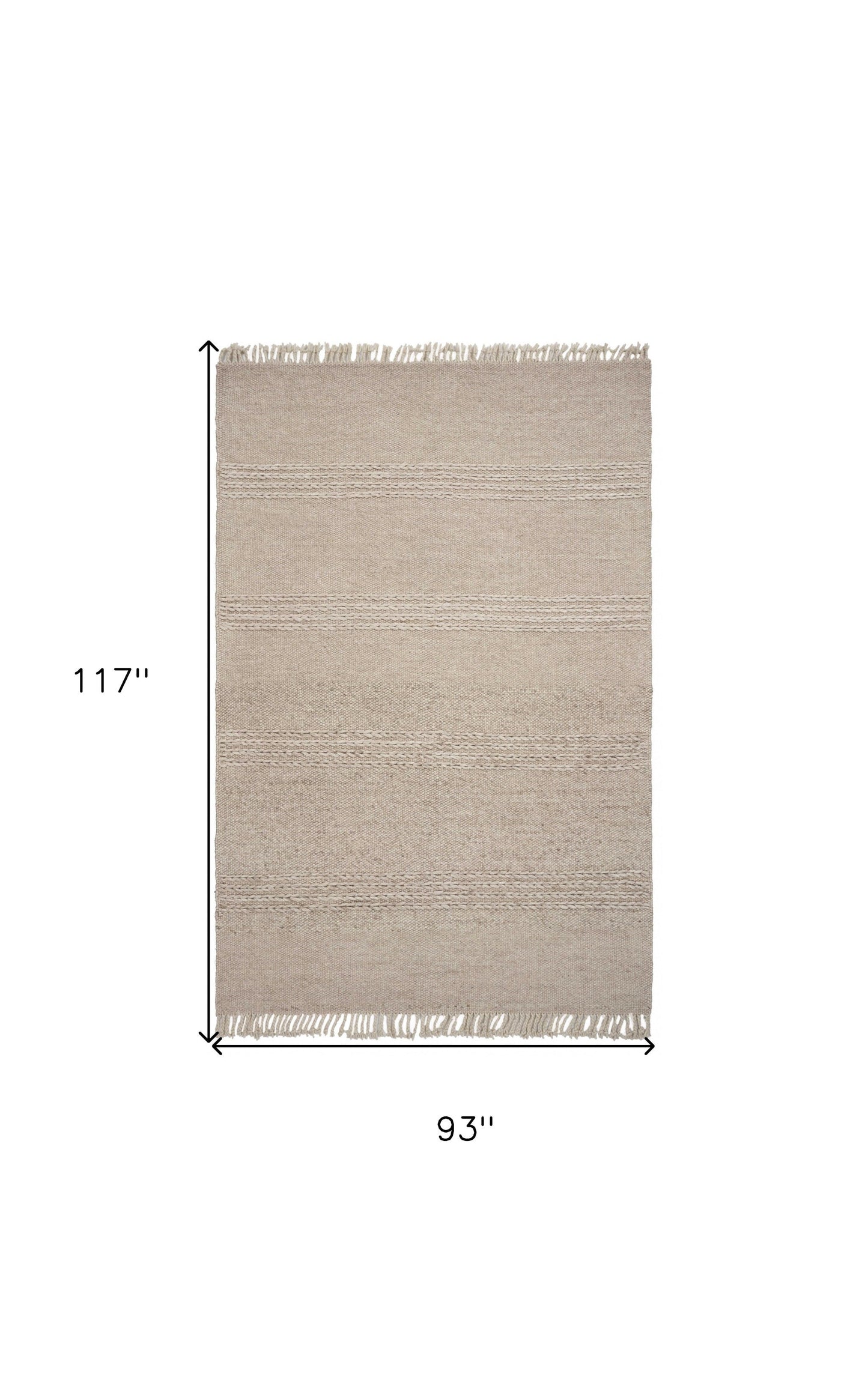 7' X 9'  Wool Natural Area Rug