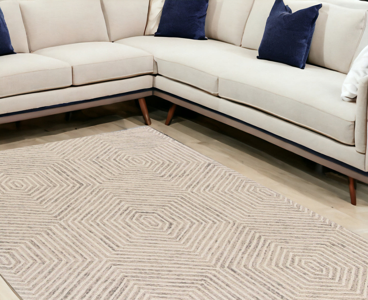 8' X 10'  Wool Ivory  Area Rug