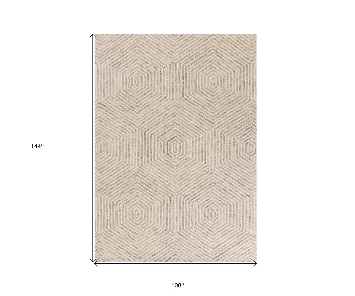8' X 10'  Wool Ivory  Area Rug