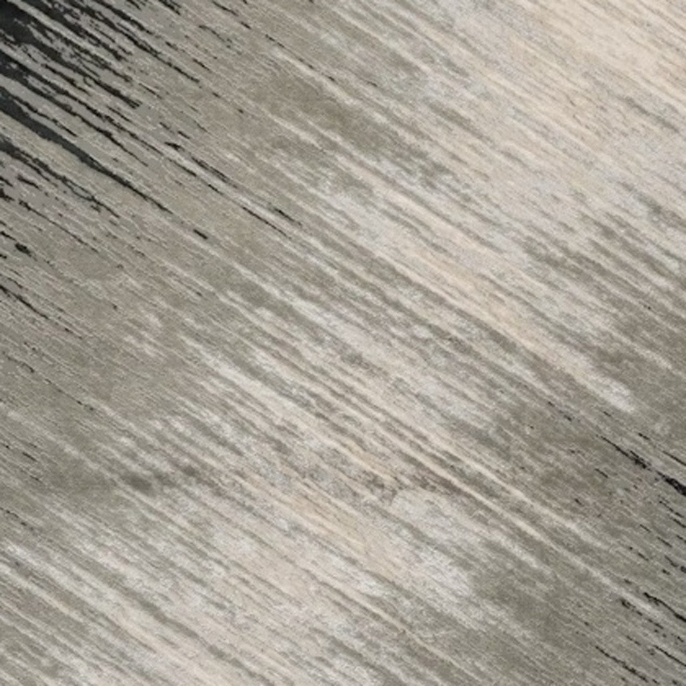 5' X 8' Silver Grey Machine Woven Abstract Brushstroke Indoor Area Rug