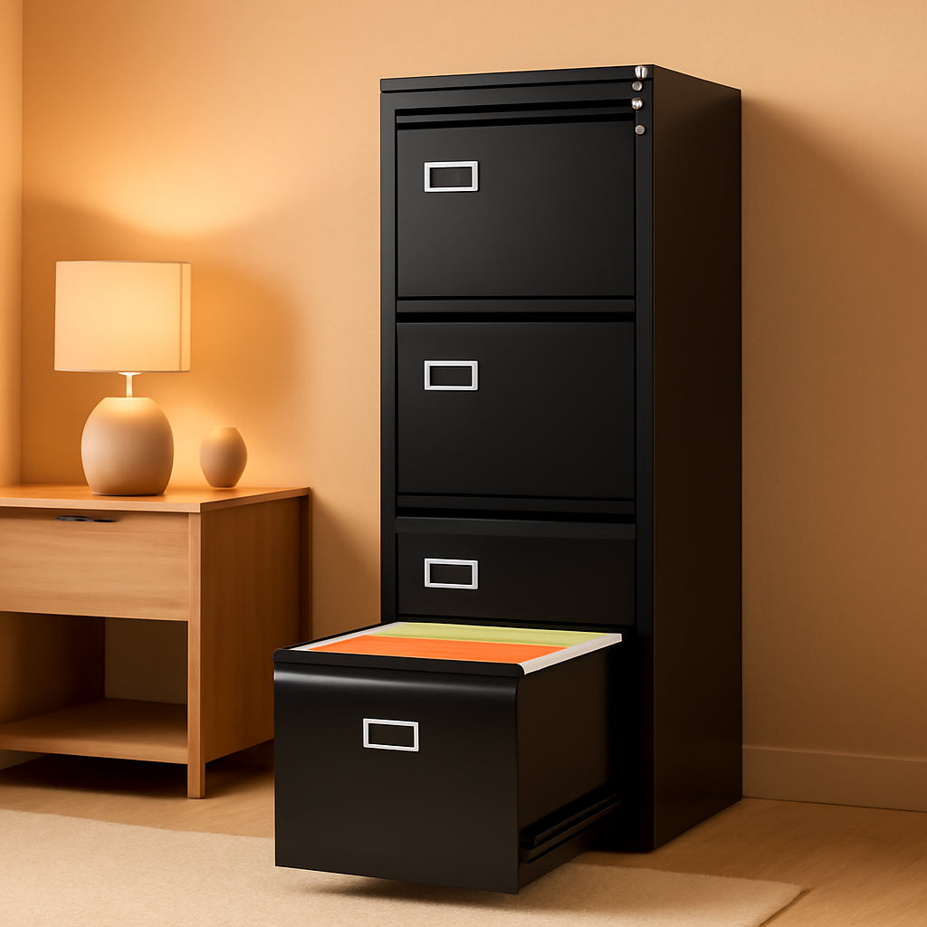 Four Drawer Filing Cabinet With Lock For Home Office