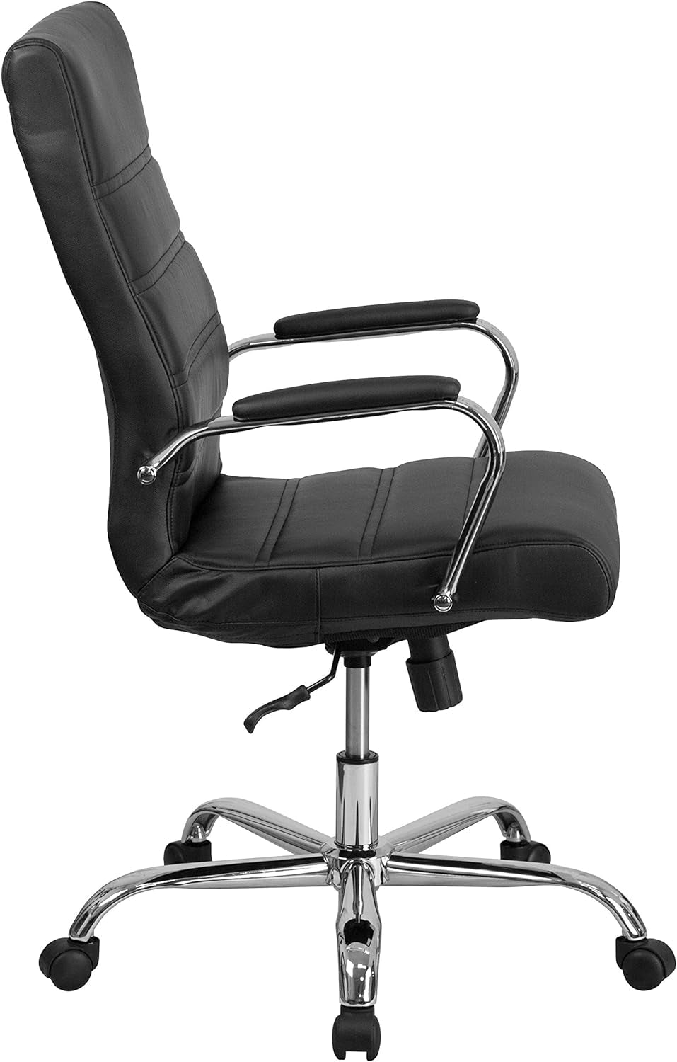 Whitney High Back Leathersoft Desk Chair Adjustable Height Swivel Black Chrome