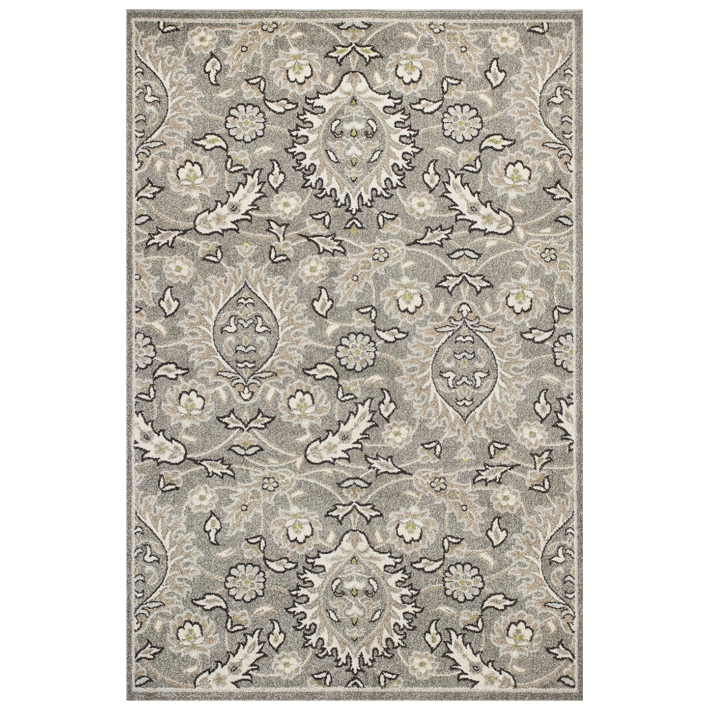 5' X 8' Grey Medallion Uv Treated Area Rug