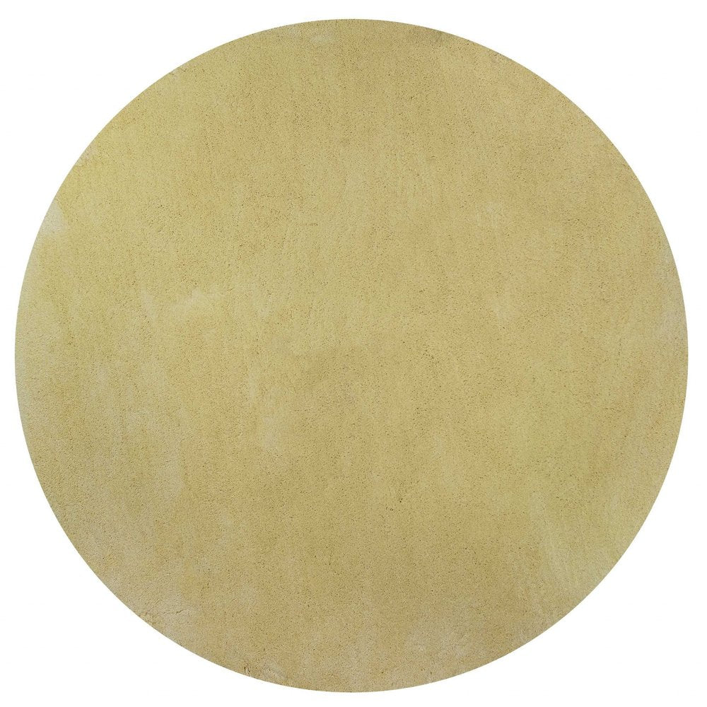 6' Canary Yellow Hand Woven Round Rug
